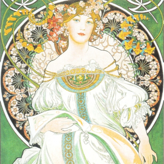 アルフォンス・ミュシャの絵画作品　タイトルは、夢想1898　Dream 1898
